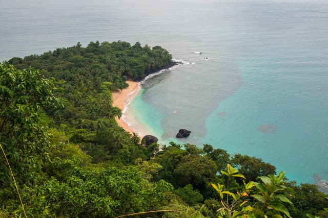 <p>Banana beach, Principe</p>