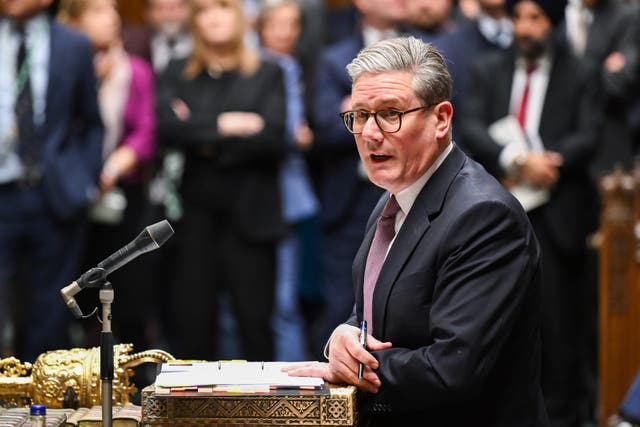 <p>Prime Minister Sir Keir Starmer speaking during Prime Minister’s Questions in the House of Commons (House of Commons/PA)</p>