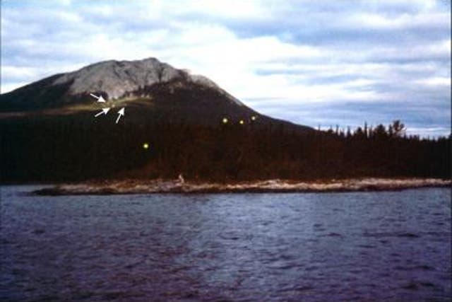 <p>Earthquake lights from Tagish Lake, Yukon-Alaska border region</p>