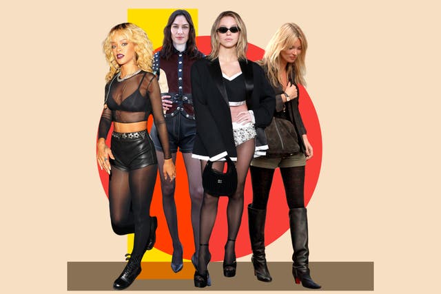 <p>Throwback fashion: the Noughties trend for layering shorts over tights is back in vogue</p>