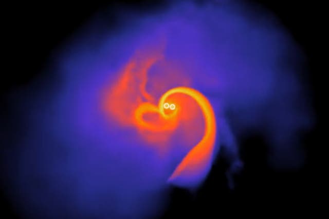 <p>In stellar clusters, binary black holes can collide with massive stars. Now, new simulations show that these collisions influence the spins of black holes. As the black holes move closer together, their spins align with the binary orbit creating a beautiful sight in simuliations</p>