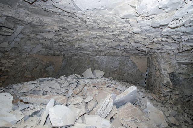 <p>Inside of the tomb discovered in the mount of Thebes area of Egypt</p>