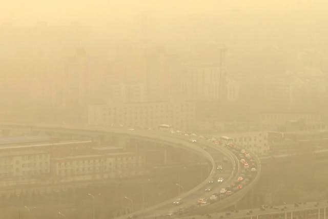 <p>Skyscrapers disappeared as air quality plummeted in China's capital in 2023</p>