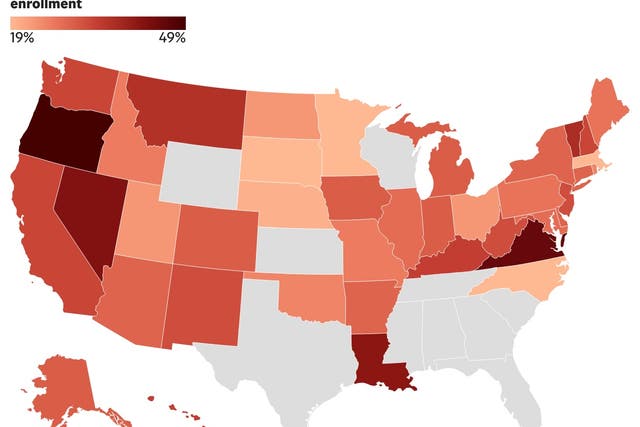 <p>A map shows how cutting the Affordable Care Act's Medicaid expansion match rate could potentially cause 20 million Americans to lose Medicaid coverage. Here is a look at which states would be hit hardest</p>
