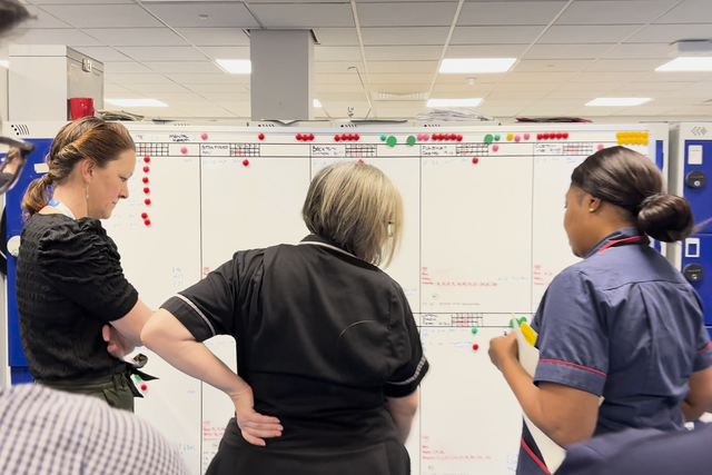 <p>Inside the morning operations meeting at Newham Hospital</p>